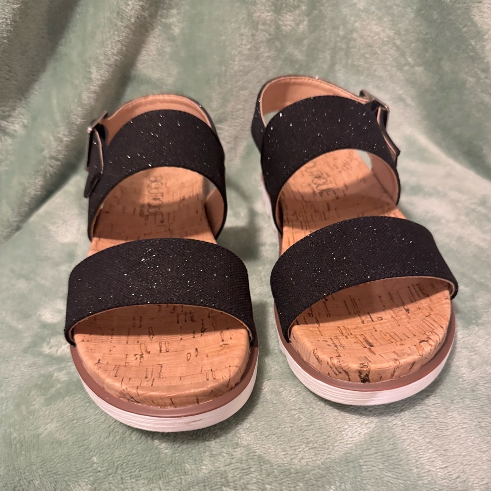 sparkly black boutique brand sandals size 7 never worn